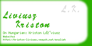liviusz kriston business card
